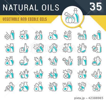 Set Vector Line Icons of Natural Oils Set Vector Line Icons of Natural Oils 42388965