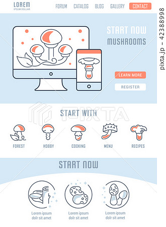 Website Banner and Landing Page of Mushrooms. Website Banner and Landing Page of Mushrooms. 42388998