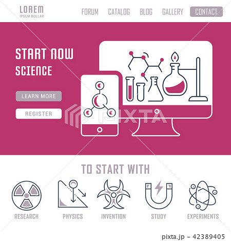 Website Banner and Landing Page of Science. Website Banner and Landing Page of Science. 42389405