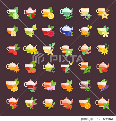 Set Vector Flat Icons of Tea 42389408