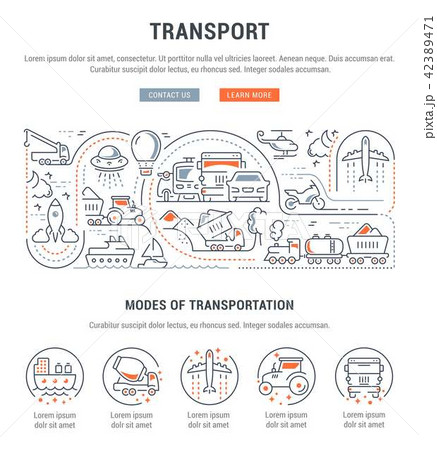 Website Banner and Landing Page of Transport. 42389471