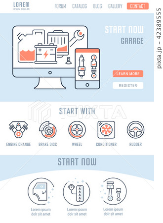 Website Banner and Landing Page of Garage. 42389555