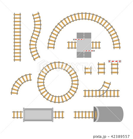 Railway Elements Parts Set. Vector 42389557