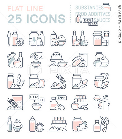 Set Vector Line Icons of Food Additives. 42389786