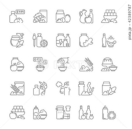 Set of Simple Icons of Food Additives. 42389787