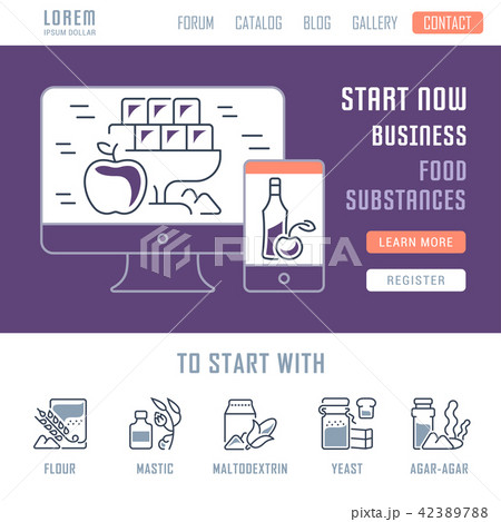 Website Banner of Food Substances. 42389788