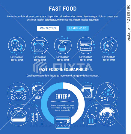 Website Banner and Landing Page of Fast Food. 42389790