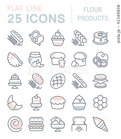 Set Vector Line Icons of Flour Products. 42389808