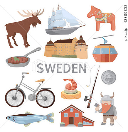Sweden Traditional Symbolsのイラスト素材 Sweden Traditional Symbolsのイラスト素材