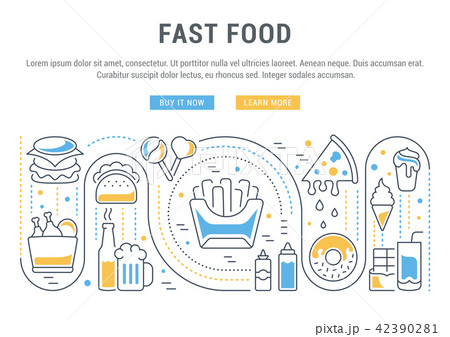 Website Banner and Landing Page of Fast Food. 42390281