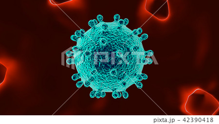 Bacteria virus 3D render 42390418