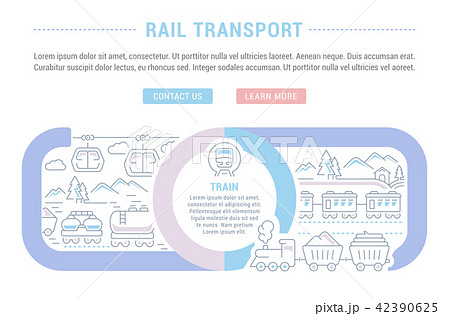 Website Banner and Landing Page of Rail Transport. 42390625