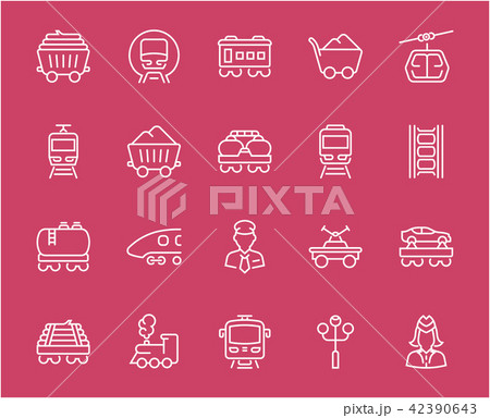 Set of Line Icons of Rail Transport. 42390643