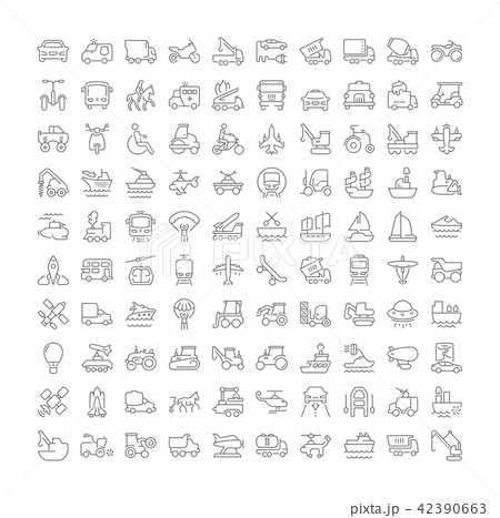 Set of Simple Icons of Transport. 42390663