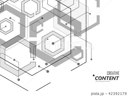 Hexagon geometric design with connect dots and lines Hexagon geometric design with connect dots and lines 42392179