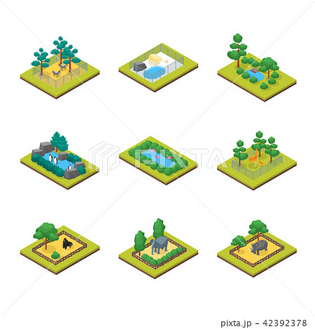 Zoo Concept 3d Isometric View. Vector 42392378