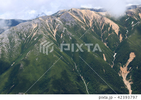 北アルプス薬師岳山頂からの山々 赤牛岳 北アルプス薬師岳山頂からの山々 赤牛岳 42393797
