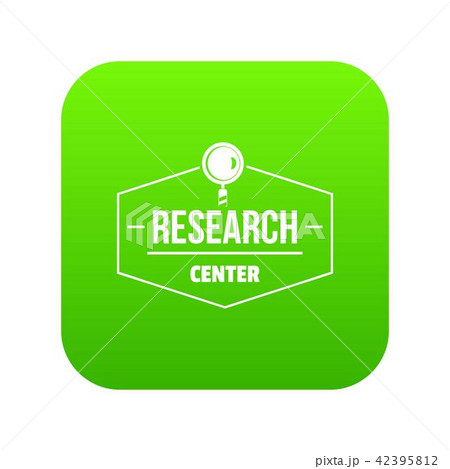 Research center icon green vector 42395812