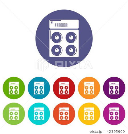 Speaker box icons set vector color Speaker box icons set vector color 42395900