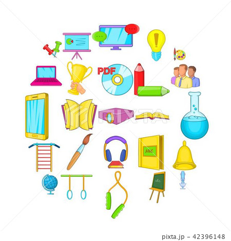 Awareness icons set, cartoon style Awareness icons set, cartoon style 42396148