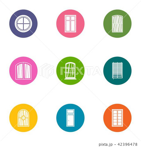 Window aperture icons set, flat style 42396478