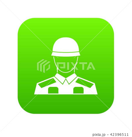 Soldier icon digital green 42396511