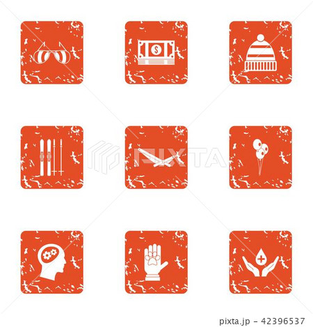 Dole icons set, grunge style 42396537