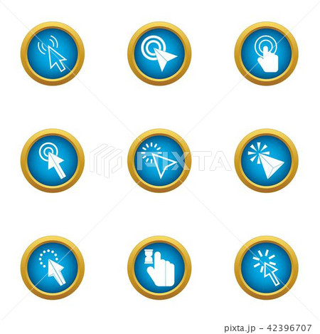 Snap icons set, flat style 42396707