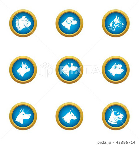 Pooch icons set, flat style Pooch icons set, flat style 42396714