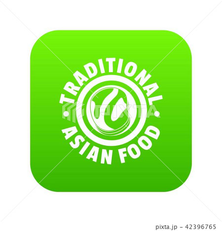Lunch asian food icon green vector 42396765