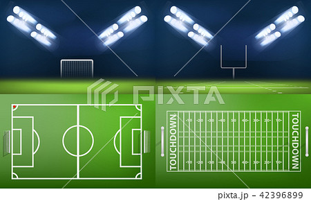 Arena stadium scene banner set, realistic style 42396899