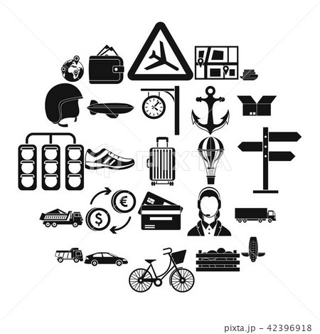 Exchange icons set, simple style 42396918