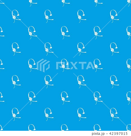 Headphones with microphone pattern vector seamless blue Headphones with microphone pattern vector seamless blue 42397015