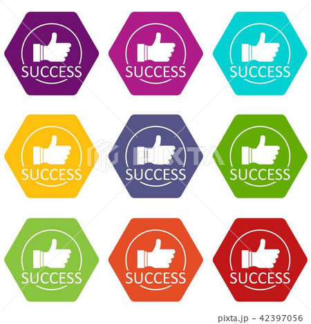 Thumbs up icons set 9 vector 42397056