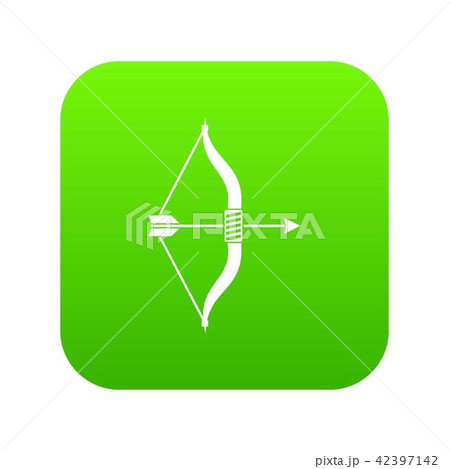 Bow and arrow icon digital green 42397142