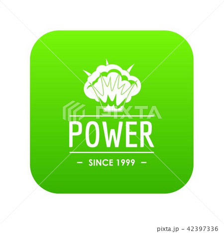 Powerful icon green vector 42397336