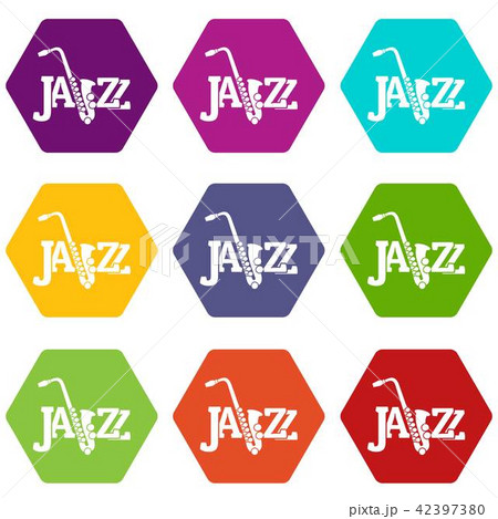 Saxophone icons set 9 vector 42397380