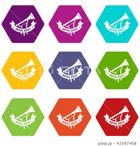 Trumpet icons set 9 vector 42397408