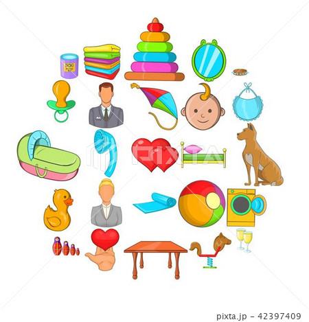 Age icons set, cartoon style 42397409