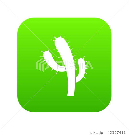 Cactus icon green vector 42397411