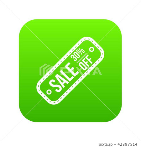 Sale tag 30 percent off icon digital green 42397514