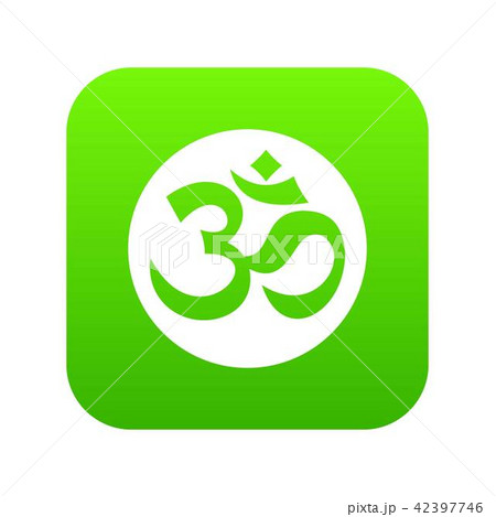 Symbol Aum icon digital green Symbol Aum icon digital green 42397746