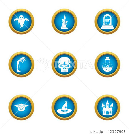 Spell icons set, flat style 42397903