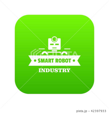 Robotic smart icon green vector 42397933