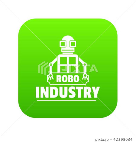 Robot futuristic icon green vector Robot futuristic icon green vector 42398034