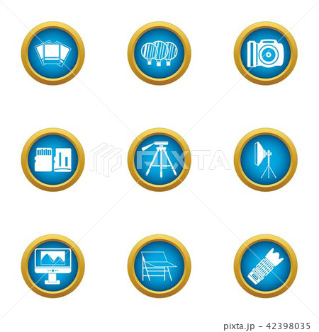 Data material icons set, flat style Data material icons set, flat style 42398035