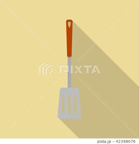 Metal spatula icon, flat style 42398076