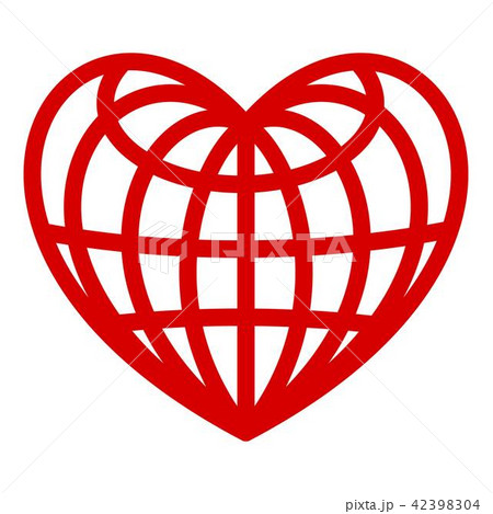 Heart of globe icon, simple style Heart of globe icon, simple style 42398304