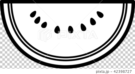 すいか　白黒線画ぬり絵 42398727