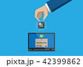 business hand insert qr code chip processor 42399862